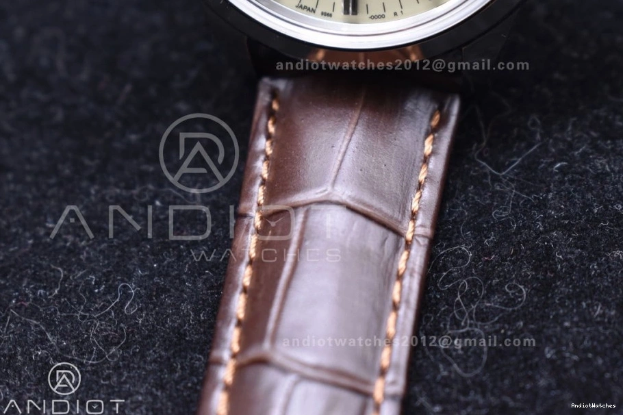 GSF Reliable 1:1 on Dial Edition Grand 886 Elegance Strap NH SS Best Brown Leather Cream GMT Seiko 0125
